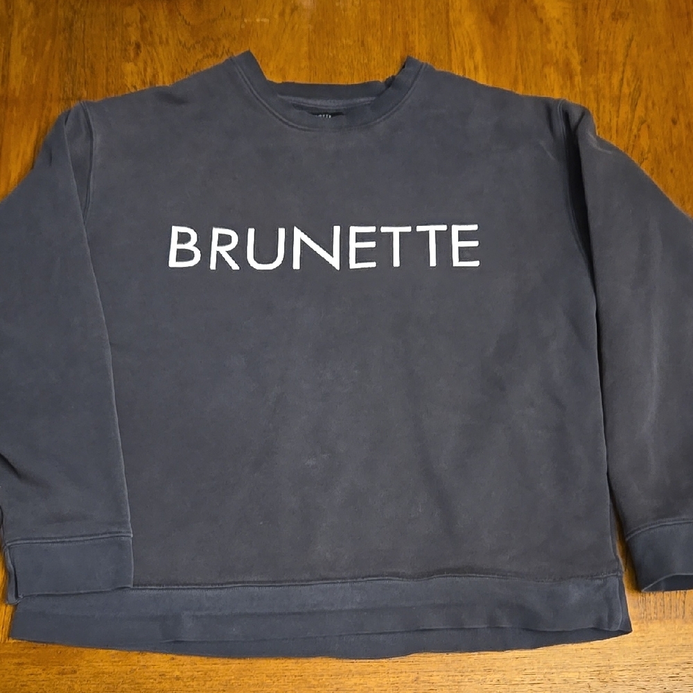 Brunette The Label Dark Grey Crewneck Sweater
